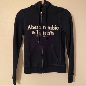 Abercrombie Navy Full Zip Hoodie Like new Soft AF